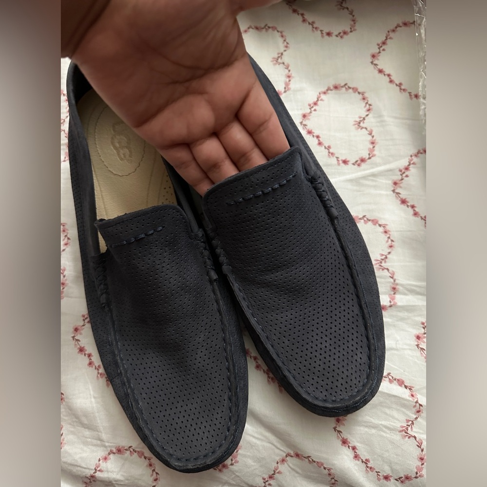 UGG Men's Dark Blue Perforated Loafers - Picture 5 of 8